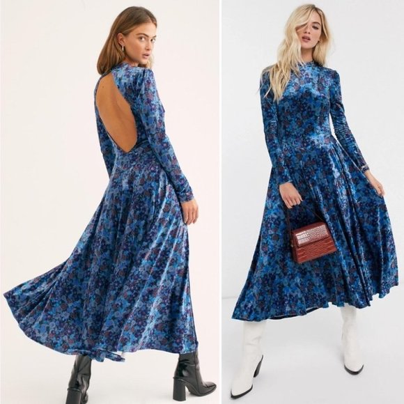 Free People Blue Floral Midi Dress - Picture 11 of 12